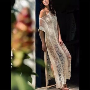 Lux Thred Shea Maxi Dress And Coverup In Bone